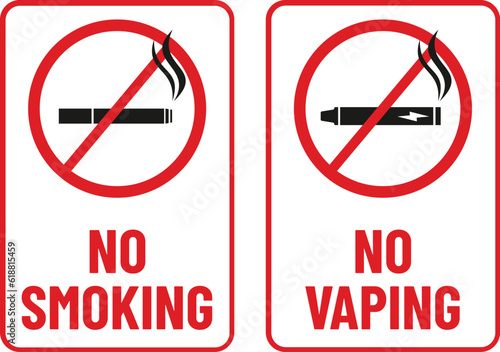 No smoking and no vaping allowed print ready sign vector