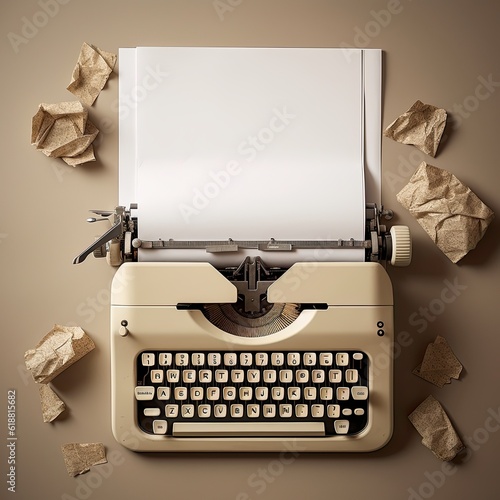 old typewriter with paper