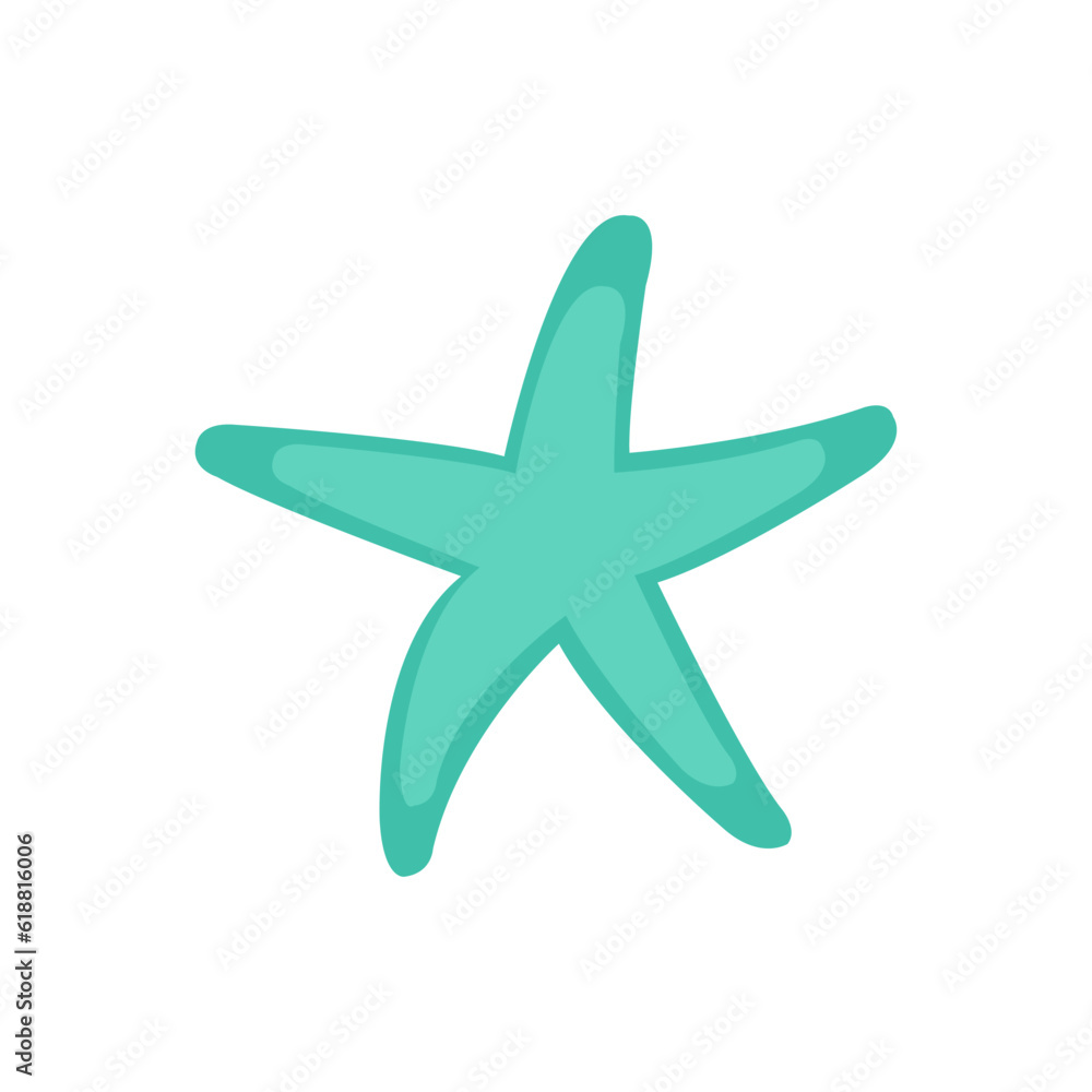 green starfish on white background green starfish on white background
