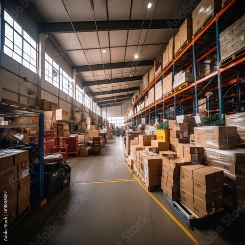 interior of a warehouse of an ecommerce