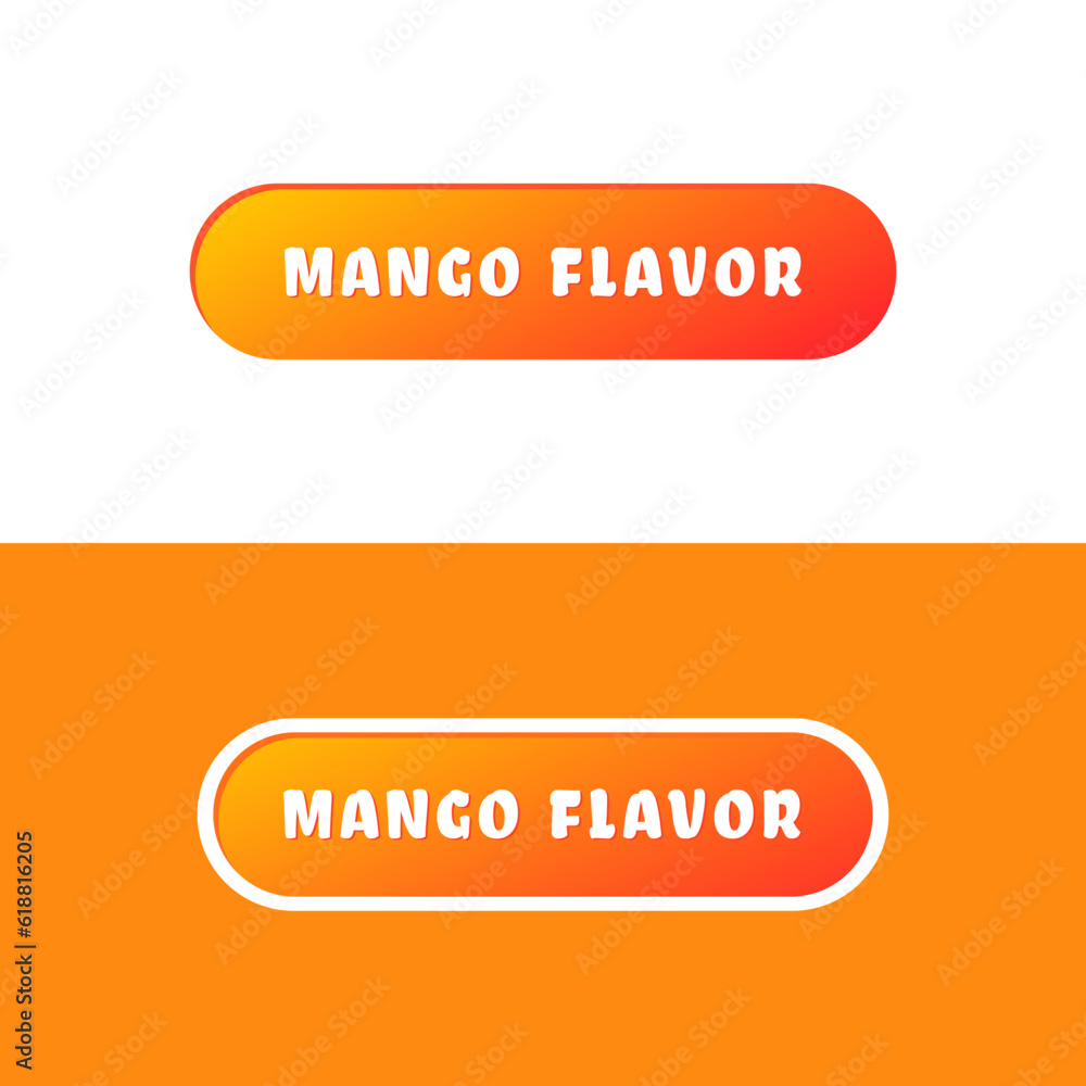 Mango flavor label or Mango flavor sign design element. Simple Mango flavor label vector for product packaging design element. Mango flavor sign for packaging design element. Mango flavor label or Mango flavor sign design element. Simple Mango flavor label vector for product packaging design element. Mango flavor sign for packaging design element.