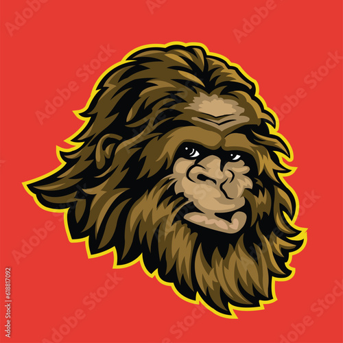 Sasquatch Big Foot Head Logo