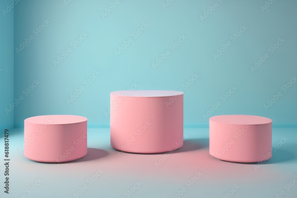 blue cylinder podium pedestal product display platform for product placement background blue cylinder podium pedestal product display platform for product placement background