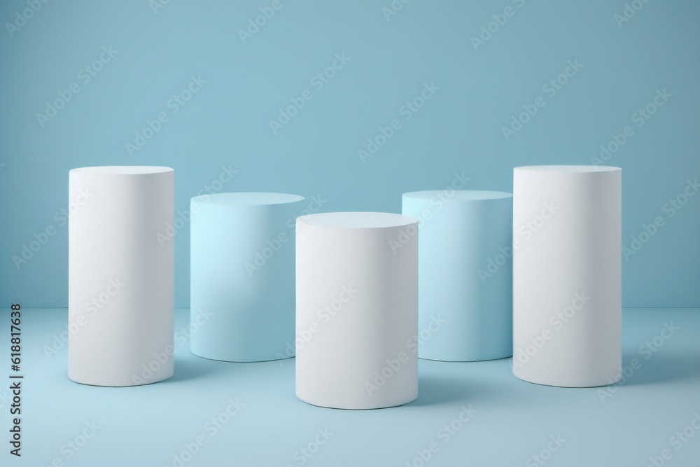 blue cylinder podium pedestal product display platform for product placement background blue cylinder podium pedestal product display platform for product placement background