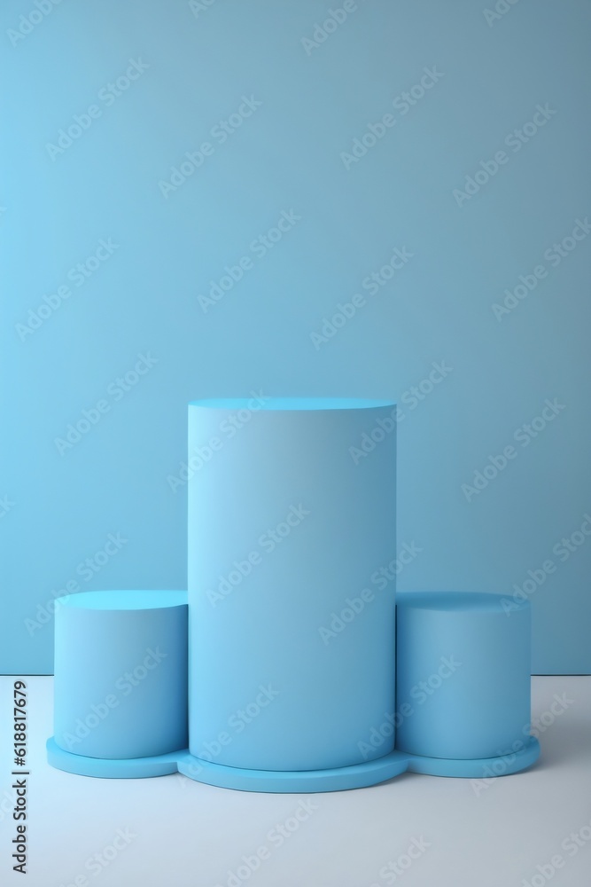 blue cylinder podium pedestal product display platform for product placement background blue cylinder podium pedestal product display platform for product placement background