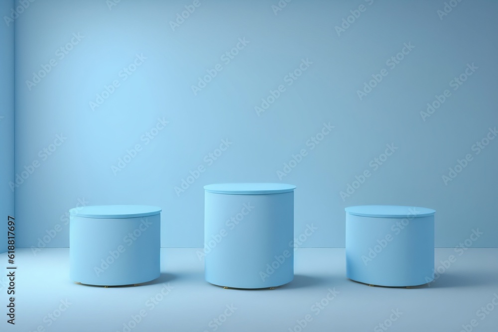 blue cylinder podium pedestal product display platform for product placement background blue cylinder podium pedestal product display platform for product placement background