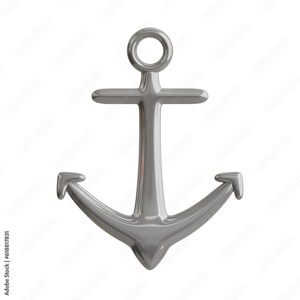 3d Anchor. icon isolated on white background. 3d rendering illustration 3d Anchor. icon isolated on white background. 3d rendering illustration