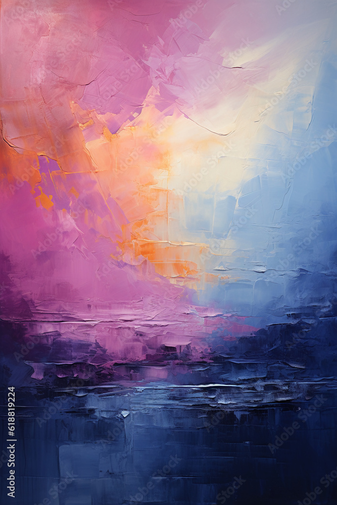 a minimal modern artwork with vibrant neon hues and bold impasto texture, exuding a serene and captivating ambiance during twilight. AI generative a minimal modern artwork with vibrant neon hues and bold impasto texture, exuding a serene and captivating ambiance during twilight. AI generative
