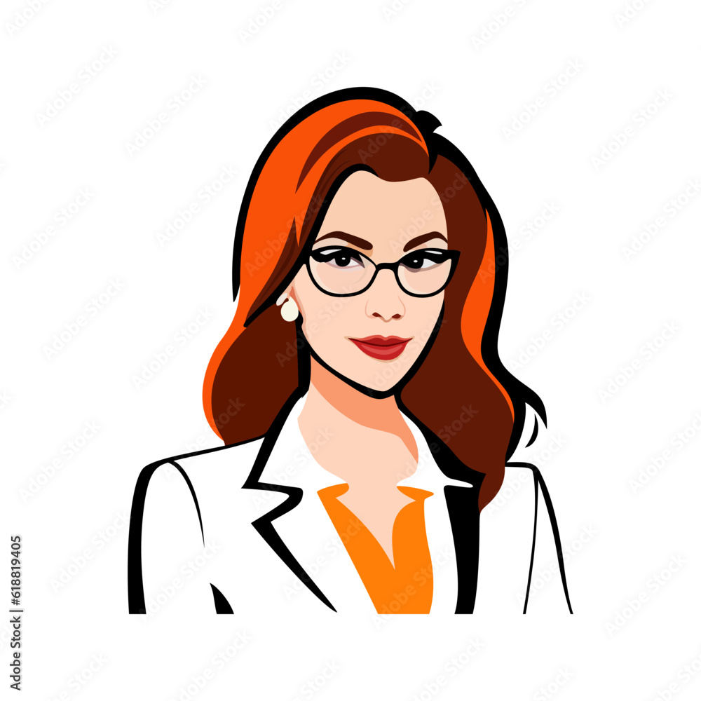 Business woman avatar illustration. Simple cartoon user portrait. Business leader. Business woman avatar illustration. Simple cartoon user portrait. Business leader.