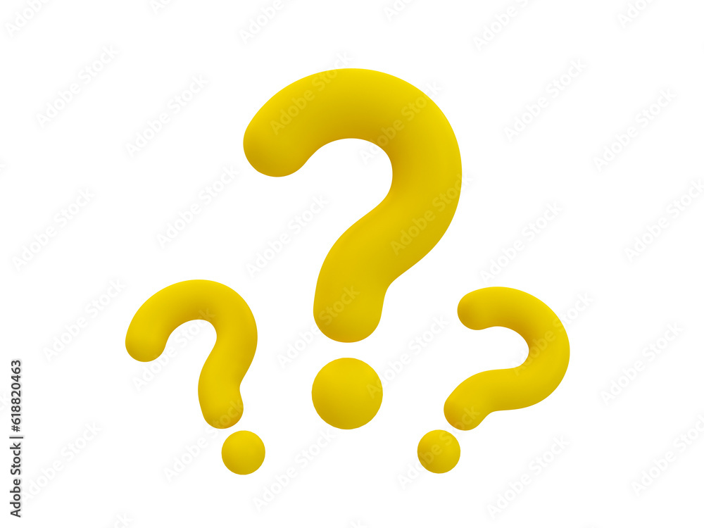 Naklejka premium 3d minimal question mark icon. problem-solving concept. figure out the question. finding an answer. 3d illustration.