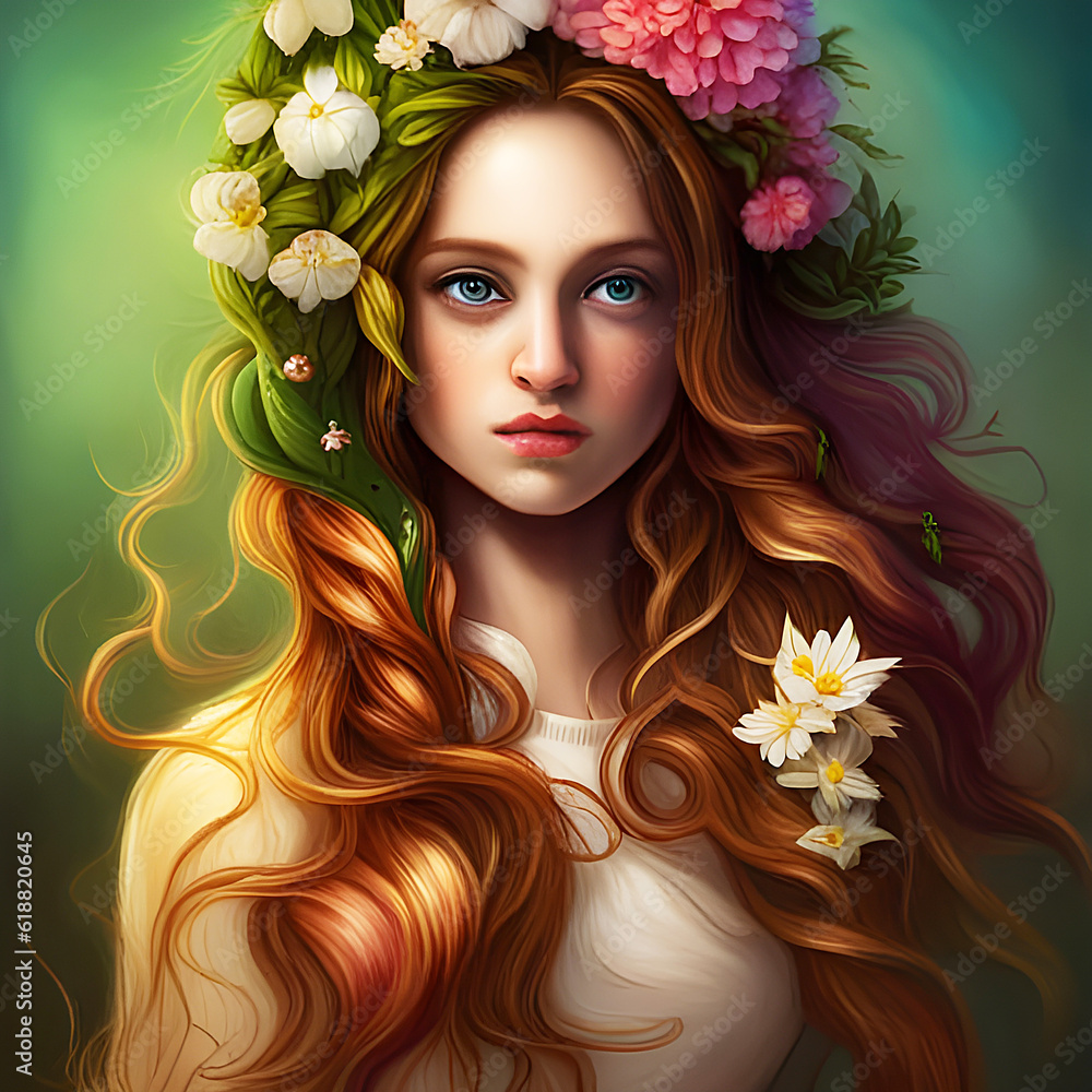 Vibrant female figure illustration, with lots of details, created by AI generator. It's not a person Vibrant female figure illustration, with lots of details, created by AI generator. It's not a person