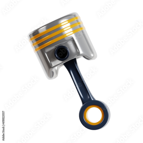 3D Piston. icon isolated on white background. 3d rendering illustration