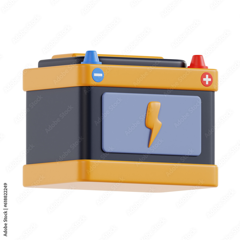 3D Battery. icon isolated on white background. 3d rendering illustration 3D Battery. icon isolated on white background. 3d rendering illustration