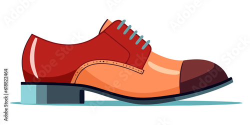 Cute classic mens shoes. Men footwear isolated. Cartoon shoes.