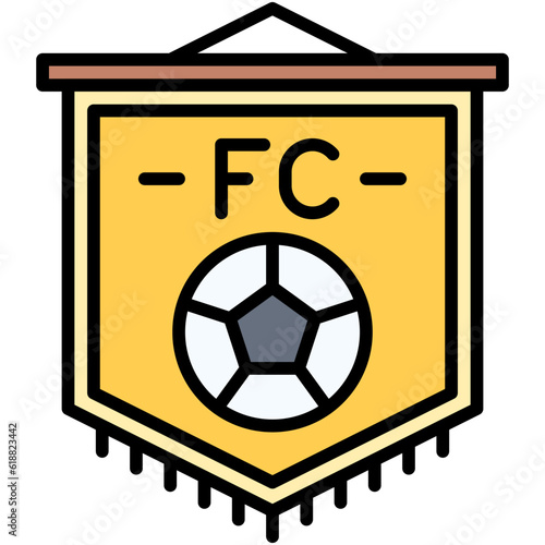 Sports club flag icon, High school related vector illustration