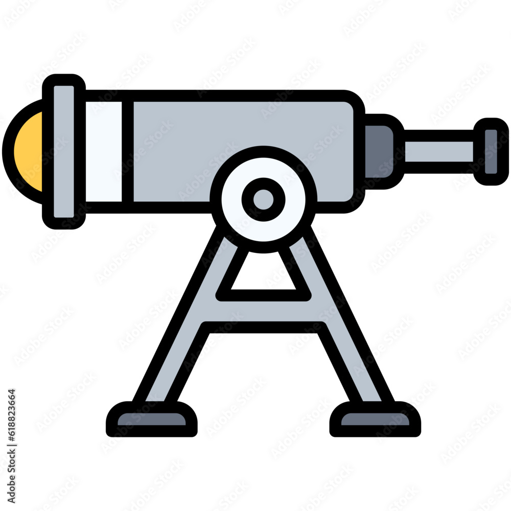 Telescope icon, High school related vector illustration