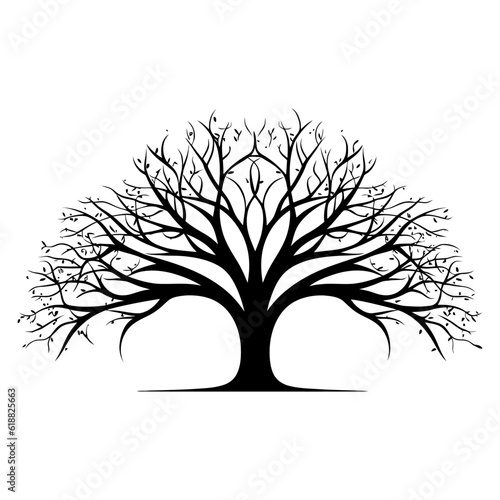 Tree silhouette. Abstract image of a tree without leaves.