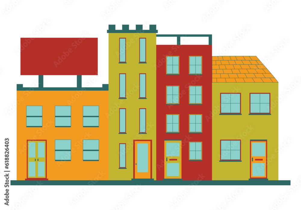Apartement building flat design illustration easy to edit color