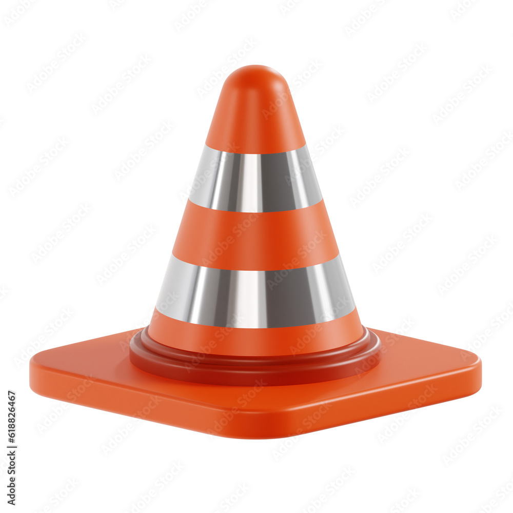 3D Traffic Cone. icon isolated on white background. 3d rendering illustration 3D Traffic Cone. icon isolated on white background. 3d rendering illustration