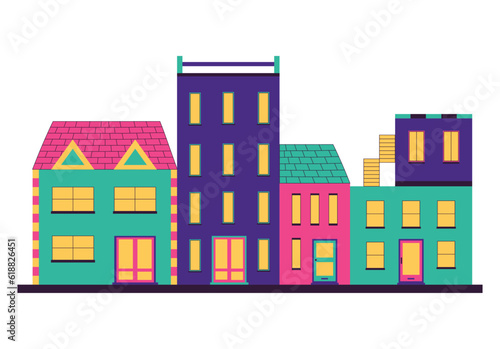 Apartement building flat design illustration easy to edit color
