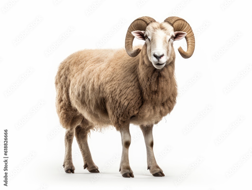 Arles merino sheep, ram, standing