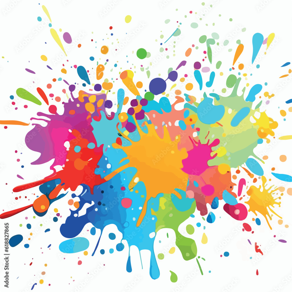abstract illustration of colorful splashes abstract illustration of colorful splashes