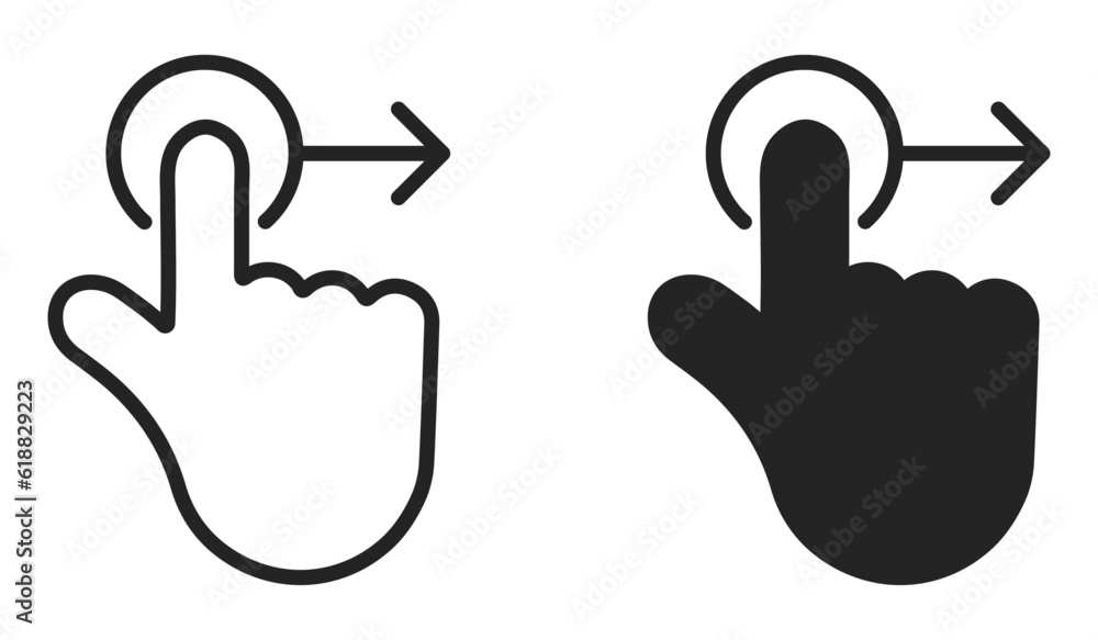 Gesture right flat vector icons Gesture right flat vector icons