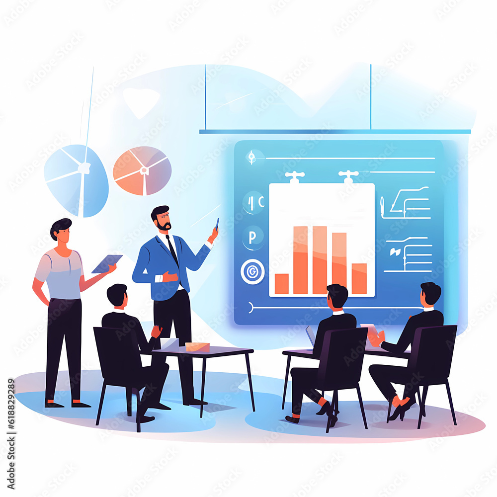 Business Marketing illustrations. Mega set. Collection of scenes with men and women taking part in business activities. Trendy vector style, Modern web business service set. Web development



