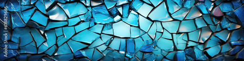 Abstract Mosaic Of Shattered Glass Or Mirrors. Generative AI