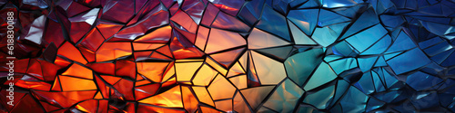 Mosaic Of Shattered Glass In Abstract Shapes. Generative AI