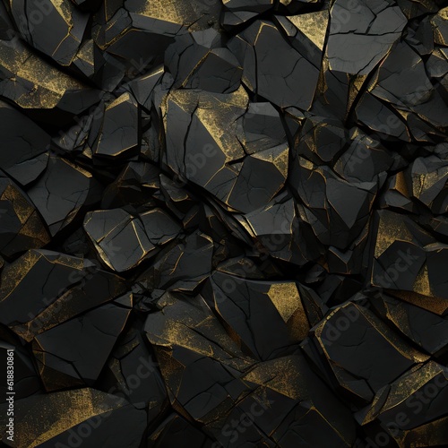 Luxury Abstract Black and Gold Backgorund Texture - Golden Harmony An Abstract Black and Gold Background Texture, a Symphony of Luxury and Aesthetics Wallpaper created with Generative AI Technology