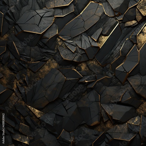 Luxury Abstract Black and Gold Backgorund Texture - Golden Harmony An Abstract Black and Gold Background Texture, a Symphony of Luxury and Aesthetics Wallpaper created with Generative AI Technology