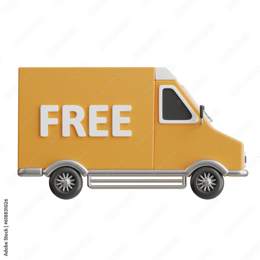 3d Free Shipping icon isolated on white background. 3d rendering illustration 3d Free Shipping icon isolated on white background. 3d rendering illustration
