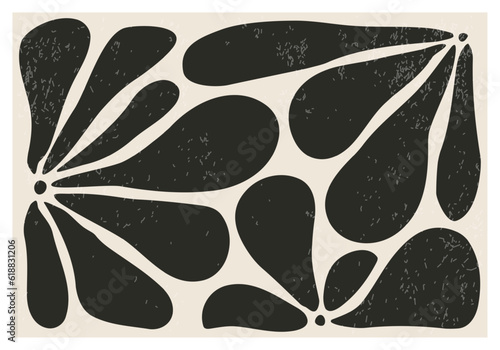 Matisse inspired contemporary collage botanical minimalist wall art poster