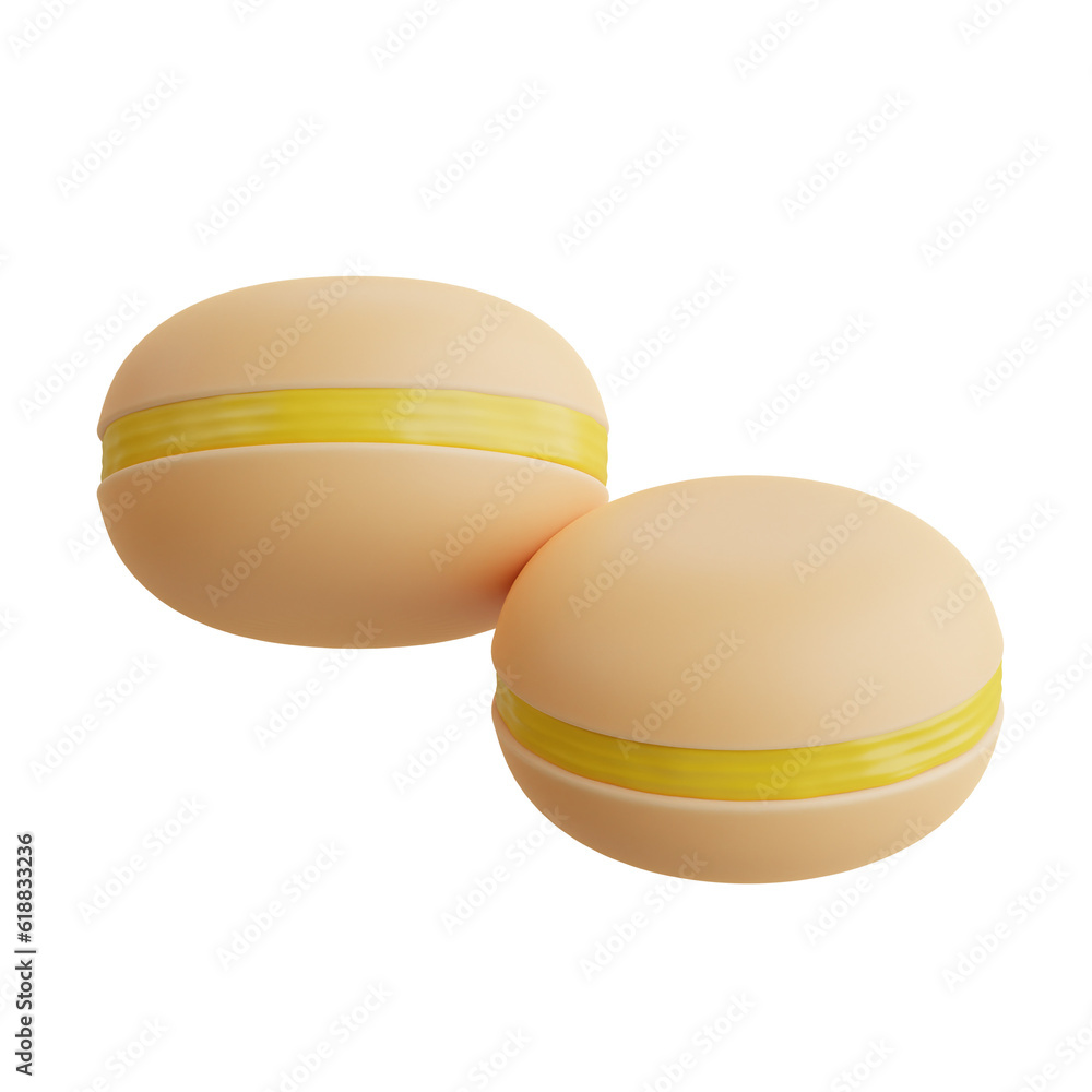 3d Macarons icon isolated on white background. 3d rendering illustration 3d Macarons icon isolated on white background. 3d rendering illustration