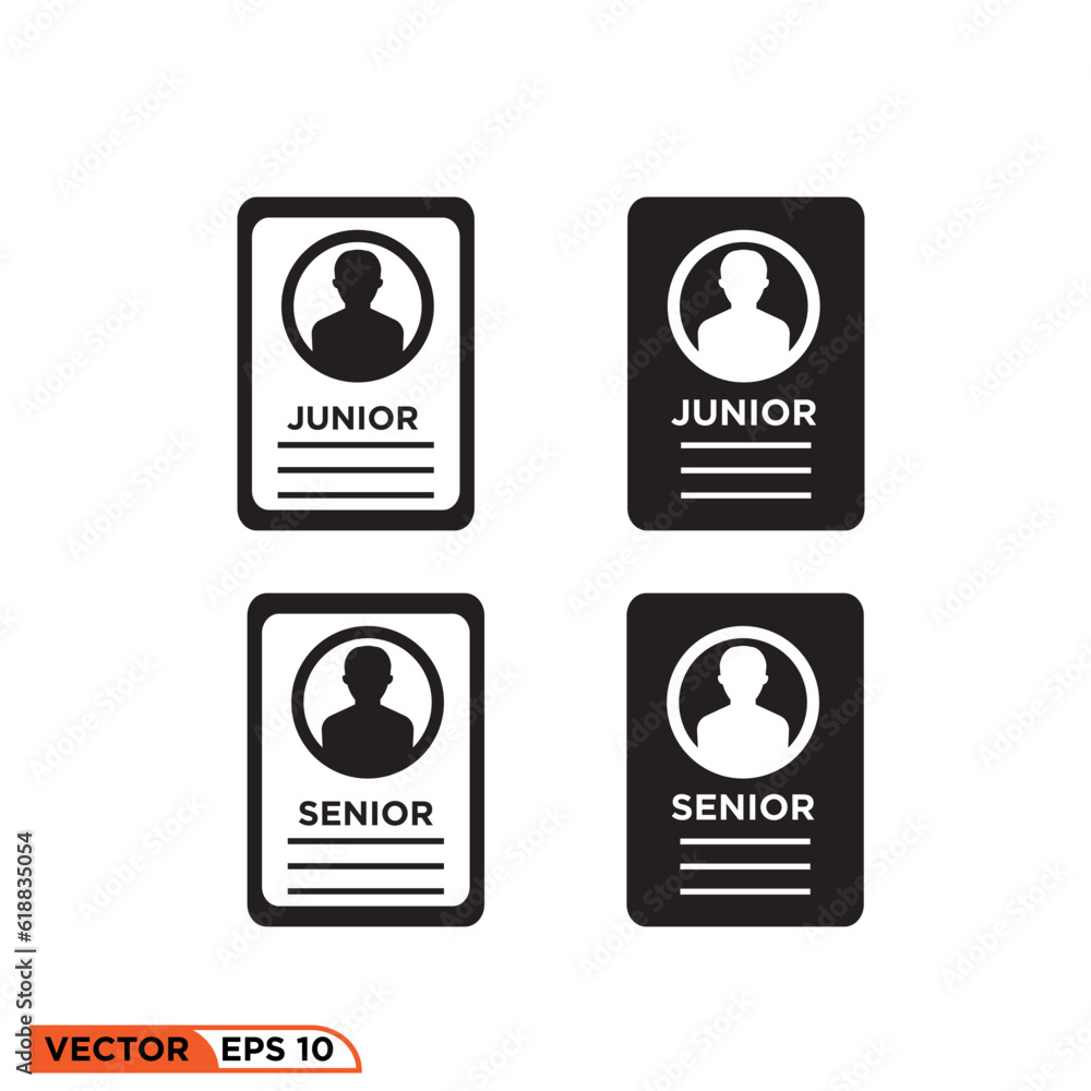id card Senior junior icon vector graphic of template