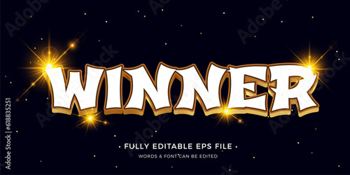 winner gold text effect editable