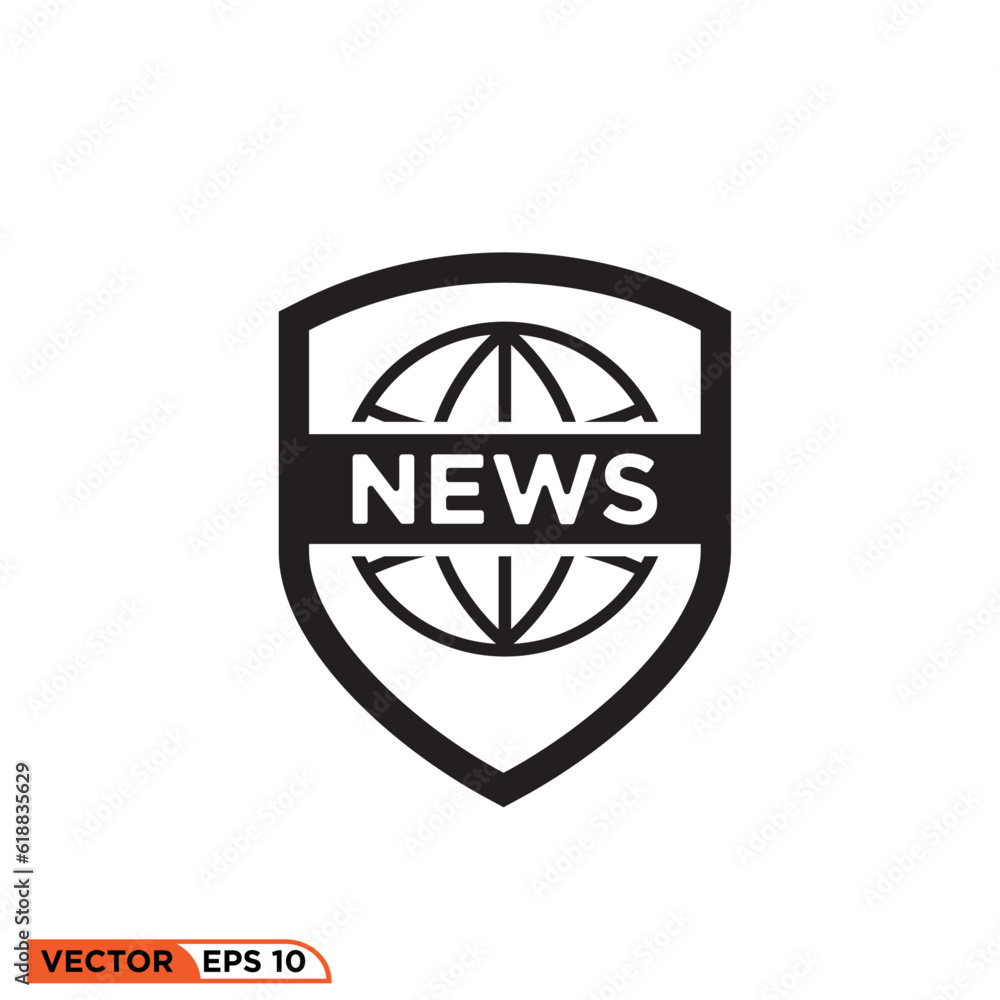 Shield news icon vector graphic of template Shield news icon vector graphic of template
