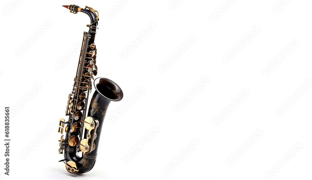 Fototapeta premium saxophone isolated on white, Created using generative AI tools.