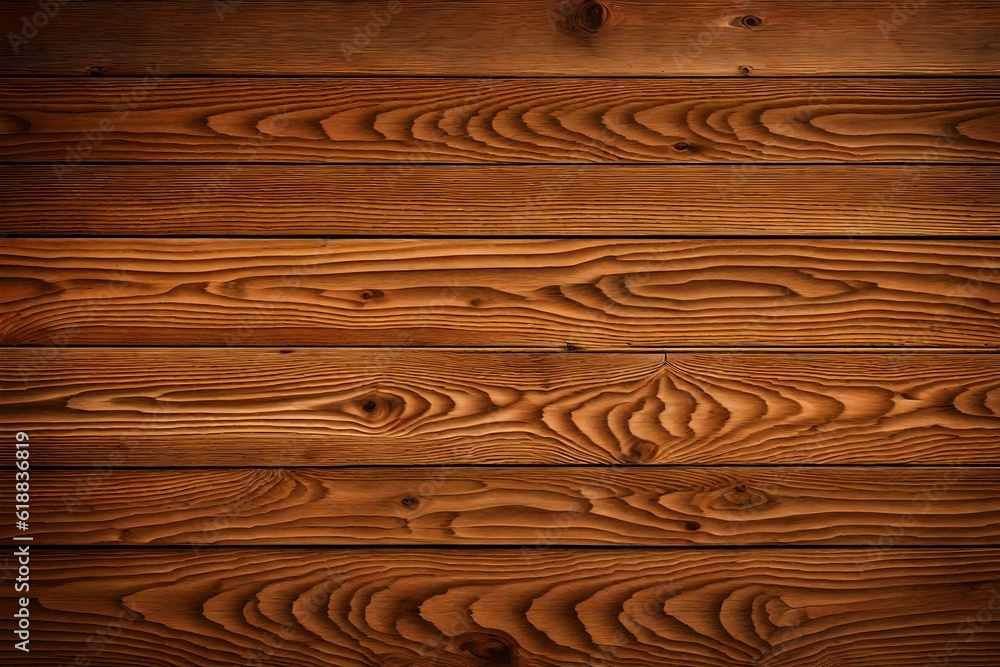 Fototapeta premium Brown Wood Texture Background. Wooden Planks Old Table top-view and board nature pattern decoration Generative AI
