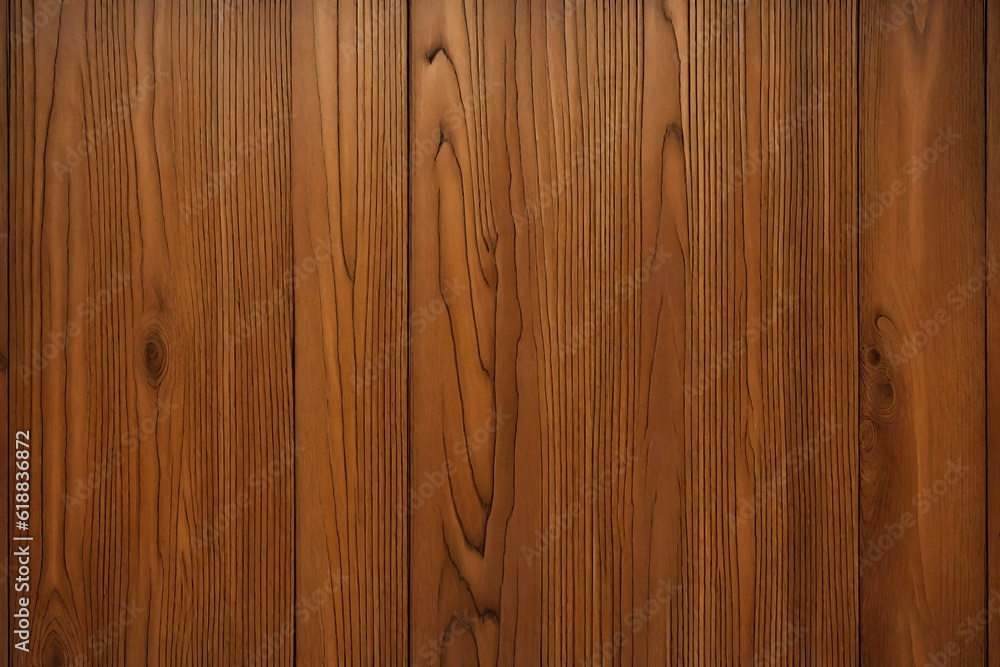 Naklejka premium Brown Wood Texture Background. Wooden Planks Old Table top-view and board nature pattern decoration Generative AI