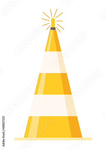 Traffic road repair barrier. Safety barricade or warning alert signs. Streets symbol safe reconstruction, striped coloring of main planned works. Vector illustration