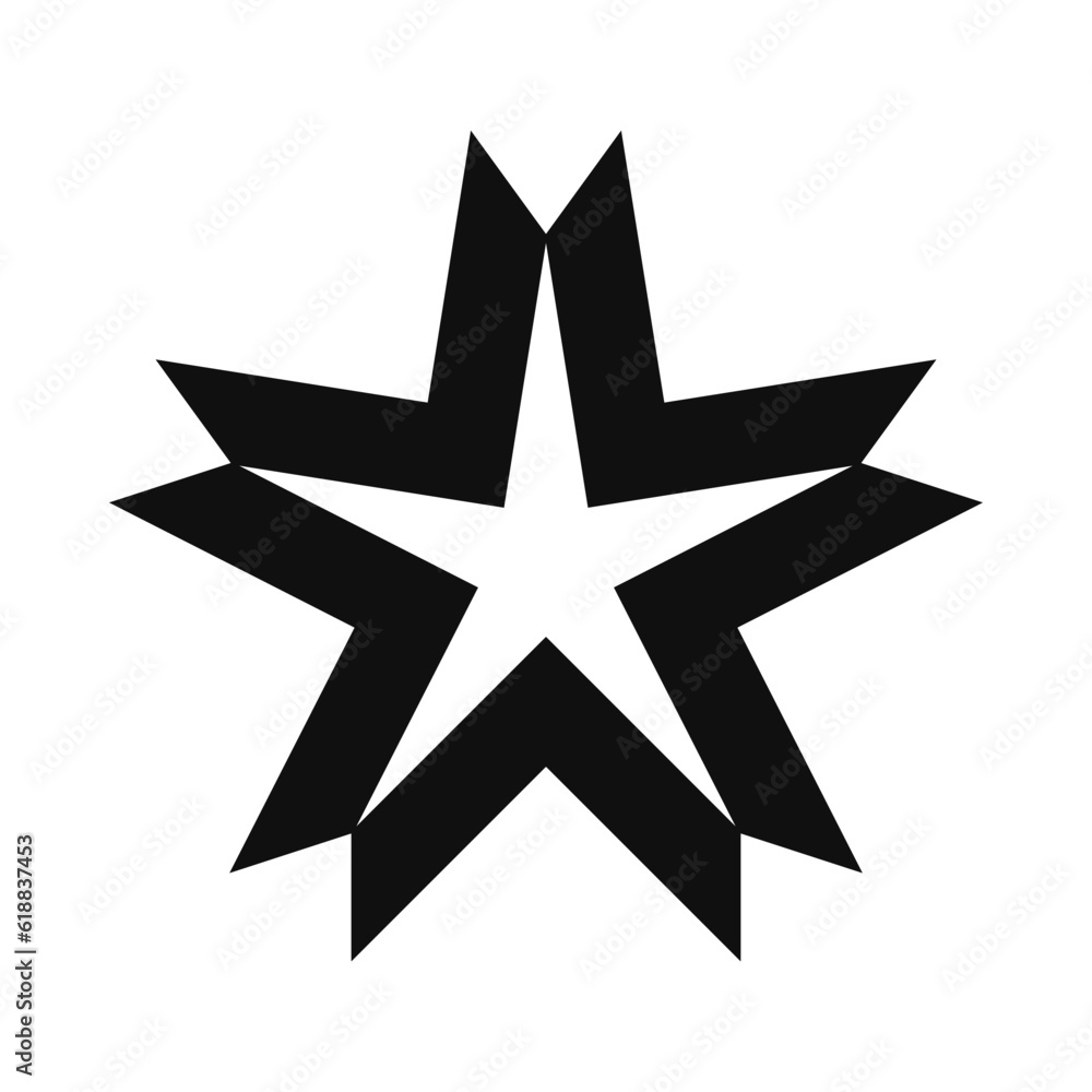 Five Inward Chevrons Star Shape Icon Five Inward Chevrons Star Shape Icon