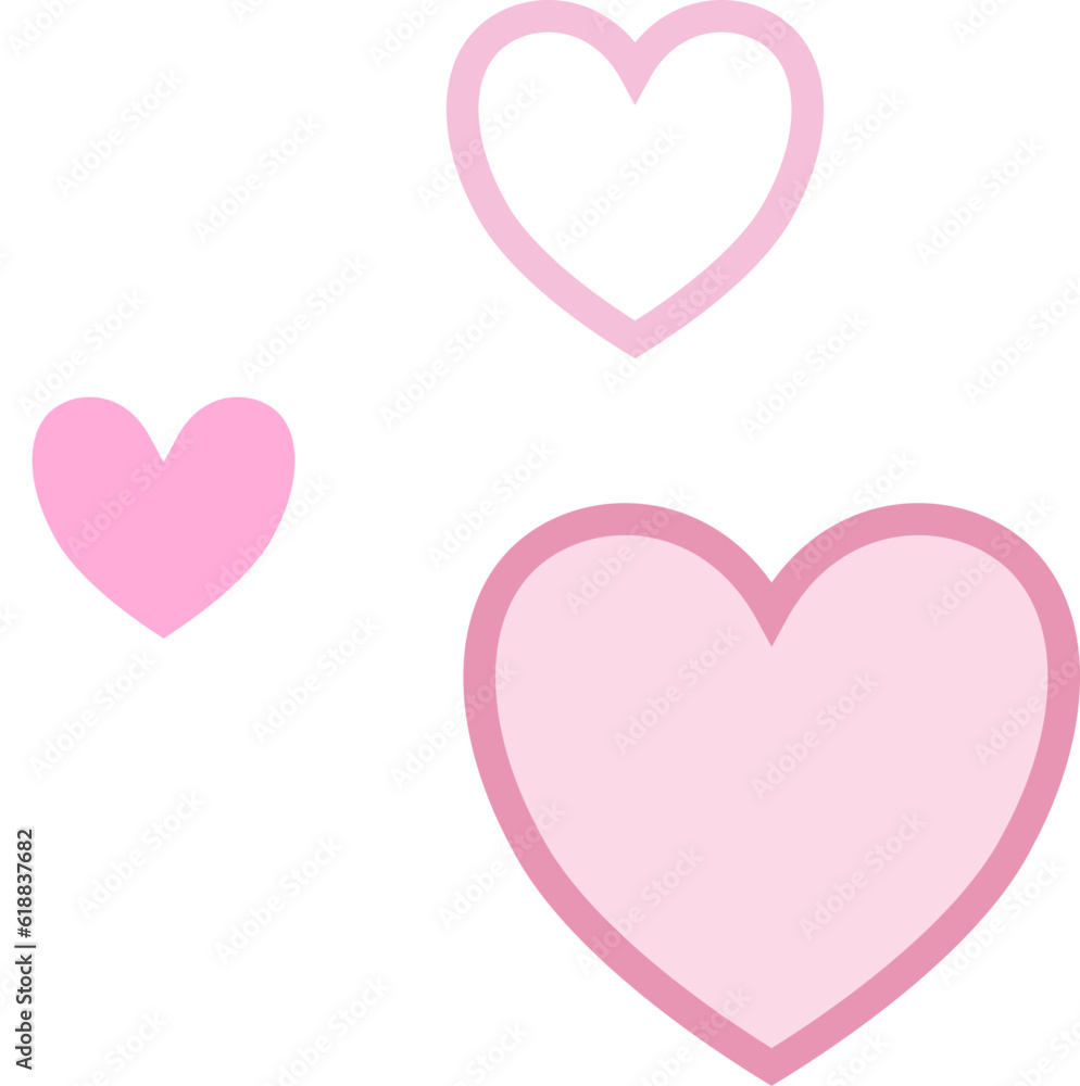 cute kawaii pink heart shape element decoration cute kawaii pink heart shape element decoration