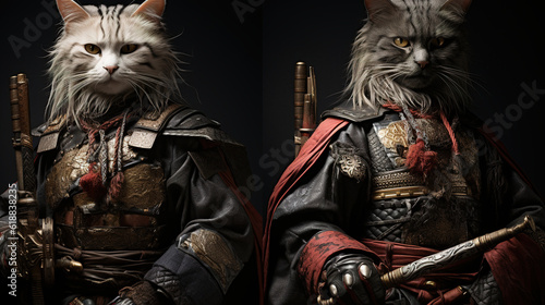 Cats samurai, created with Generative AI