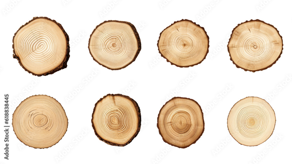 collection of tree rings isolated on a transparent background ...