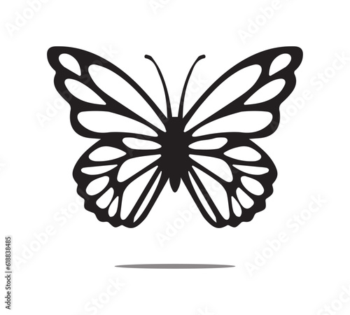 Black and white butterfly, vector for fashion, card, poster prints