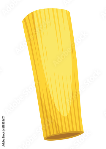Doodle pasta symbol. Cute Italian wheat food. Pasta noodles character design. Menu decorative element. Vector meal illustration
