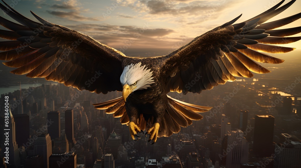 Fototapeta premium eagle in mid flight