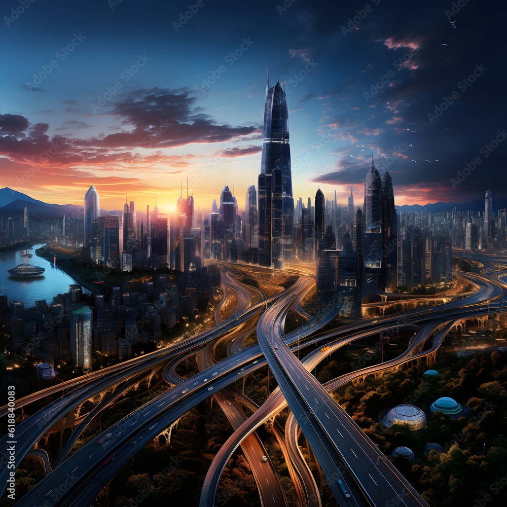 Fototapeta premium Futuristic Skyscrapers